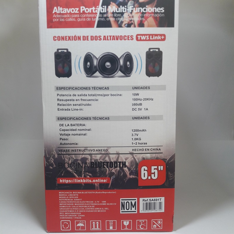 Altavoz Portatil con Bluetooth color Negro