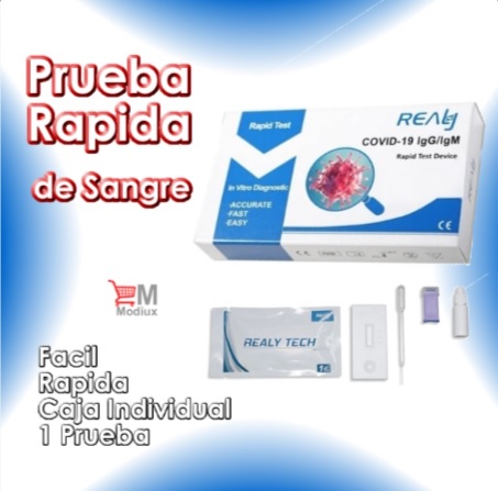 Prueba covid rápida por sangre en caja individual