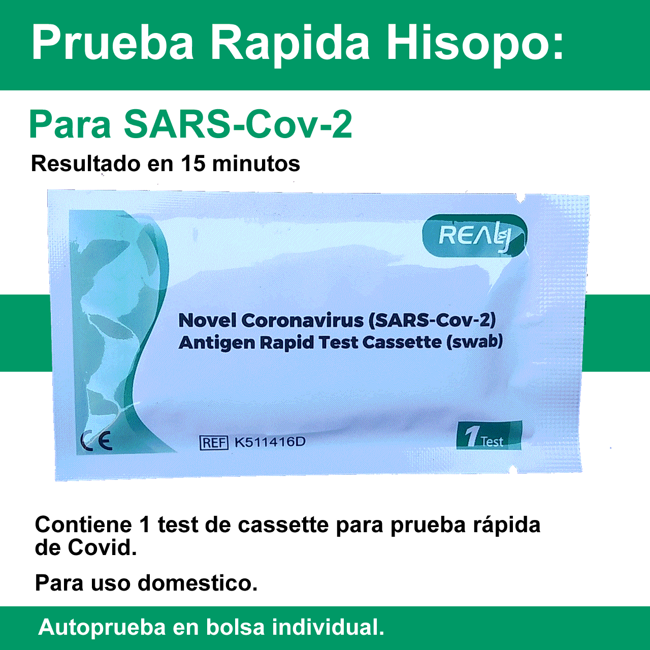 Prueba de covid rápida por medio de hisopo