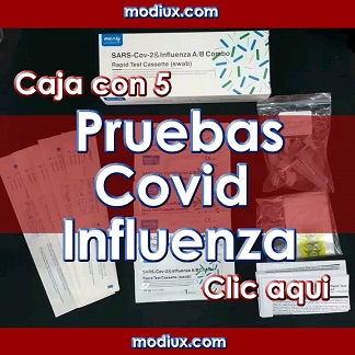 Pruebas Influenza y Covid Caja con 5 pruebas
